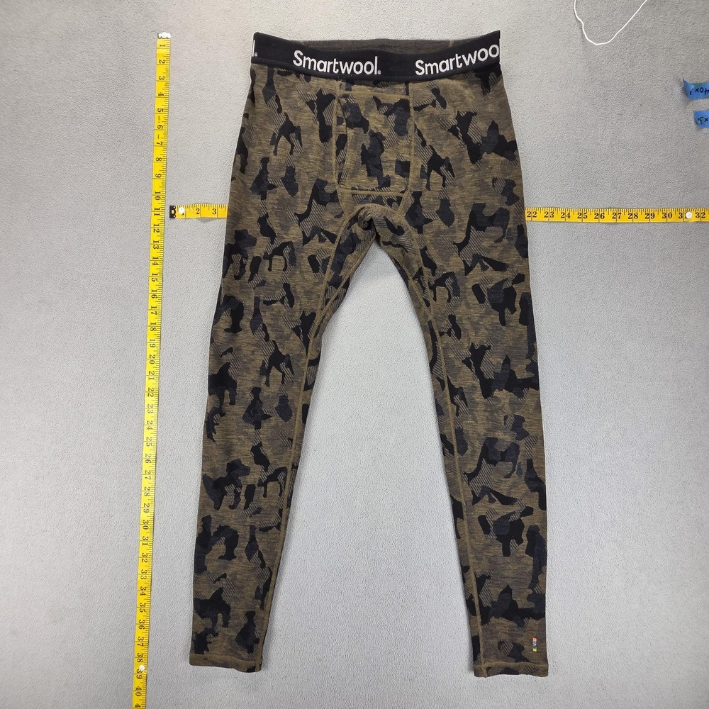Smartwool Pants Mens Medium Green Merino 250 Long Johns Camo Thermal Base Layer